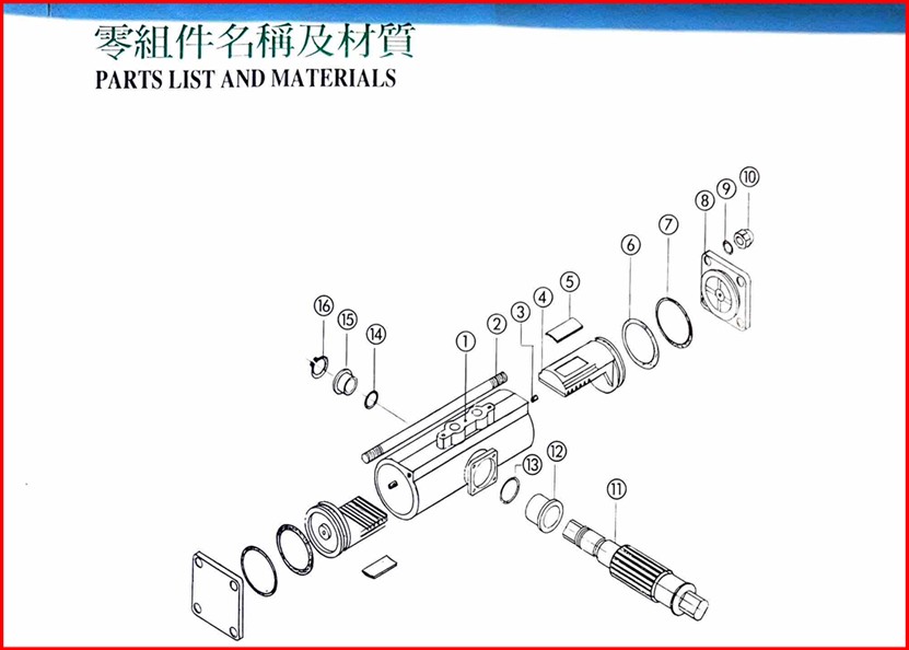 氣缸零組件分解圖